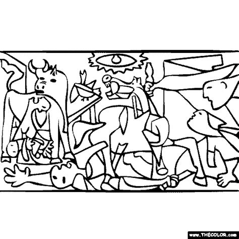 Pablo Picasso - Guernica | Picasso coloring, Picasso guernica, Picasso drawing