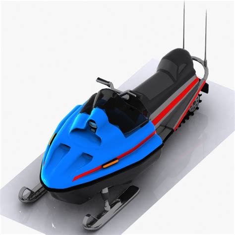 Cartoon Snowmobile Snow 3d Model