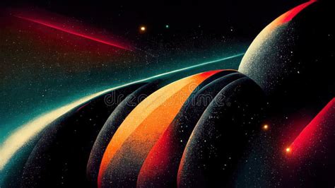 Retro Futuristic, Space Wallpaper. 4K Vintage Background, Colorful Vintage Abstract Galaxy ...