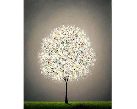 Rainbow Tree Painting ORIGINAL Oil Painting White Textured - Etsy