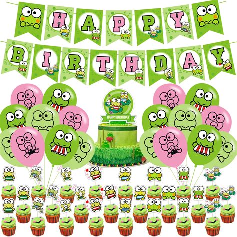 Buy The Frog of Keroppi Birthday Party Decorations, Cartoon Big-Eyed Frog Theme Birthday ...