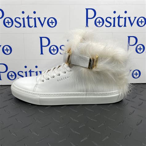 Buscemi 100MM New Rabbit White Sneakers | Positivo Clothing