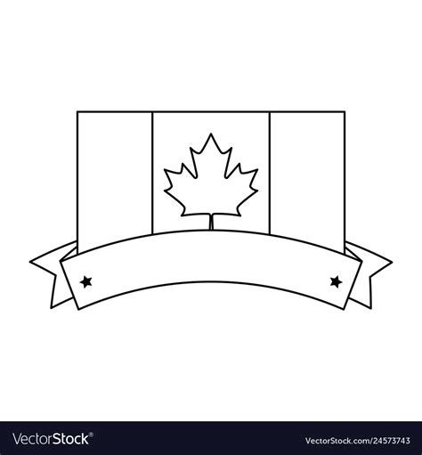 Canadian flag with ribbon frame Royalty Free Vector Image