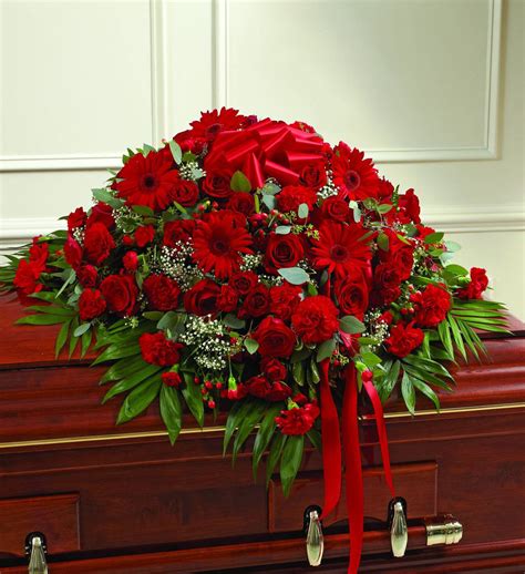 Red Sympathy Casket Spray | Avas Flowers