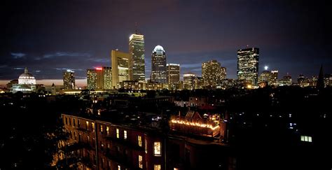 Boston Skyline At Night by Gregor Hofbauer