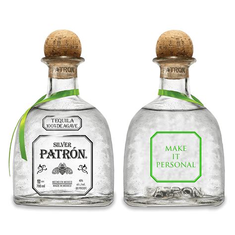 Personalised Patrón Silver Tequila bottle - Custom tequila bottles - INKD