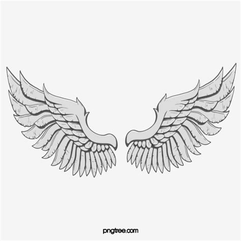 Hand Painted Angel Wings PNG and PSD