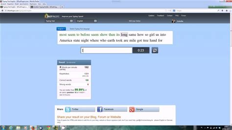 10fastfingers typing test (English): 200 WPM - YouTube