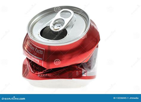 Crushed Soda Can stock image. Image of background, smashed - 13236045