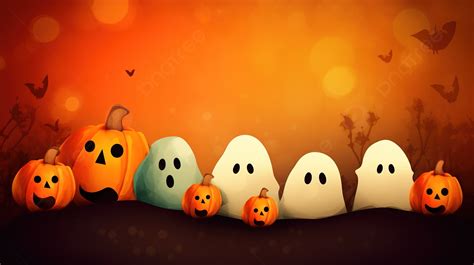 Halloween Funny Pumpkins And Ghosts Wallpaper Background, Cute Halloween Picture Wallpaper ...