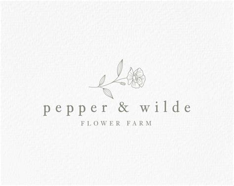 Flower Farm Logo Floral Logo Wildflower Farm Logo Florist - Etsy