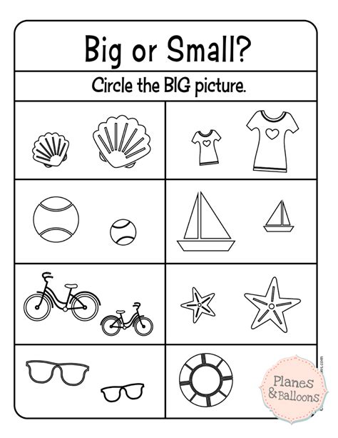 [最も好ましい] big or small worksheets preschool 245635-Bigger smaller preschool worksheets ...