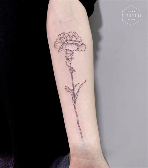 160+ Best Carnation Flower Tattoo Designs With Meanings (2019) | Tattoo ...