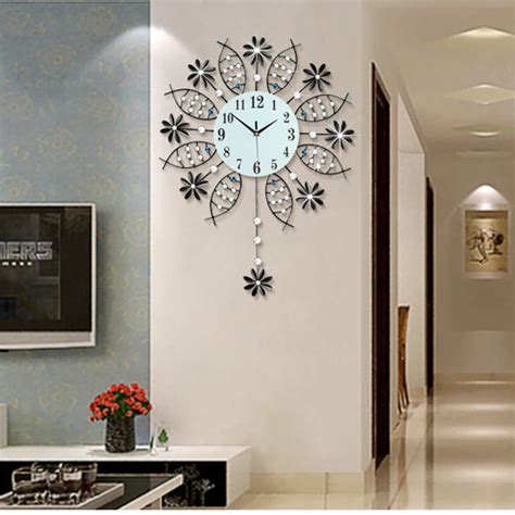 Swing Art Living Room Wall Clock Modern Design Quartz Silent Designer ...