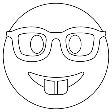 Desenho de Emoji cara de nerd para colorir | Desenhos para colorir e ...