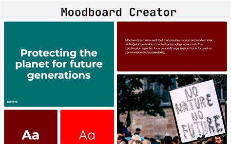 Free Online Moodboard Creator tool to generate stylish moodboards