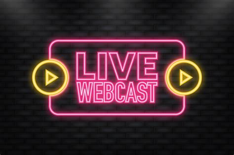 Premium Vector | Neon icon live webcast button icon vector design live ...