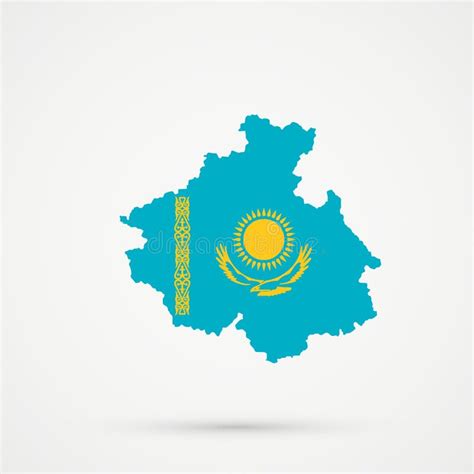 Altai Republic Map in Kazakhstan Flag Colors, Editable Vector Stock Illustration - Illustration ...