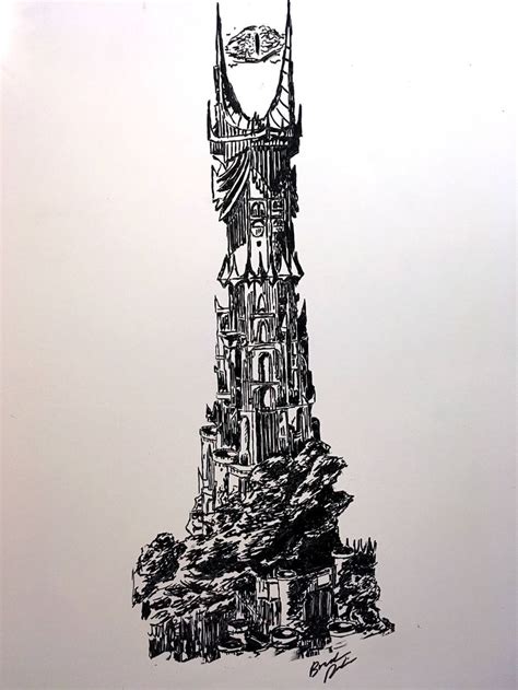 Dry Erase "Sauron's Tower" Drawing HD Print | Lord of the rings tattoo, Lotr tattoo, Sauron tower