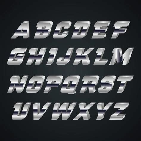 Metal 3D Fonts Vector 165810 Vector Art at Vecteezy