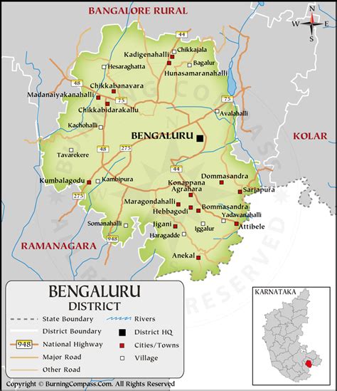 Bangalore Urban Map Bangalore Urban District Map (Karnataka India ...