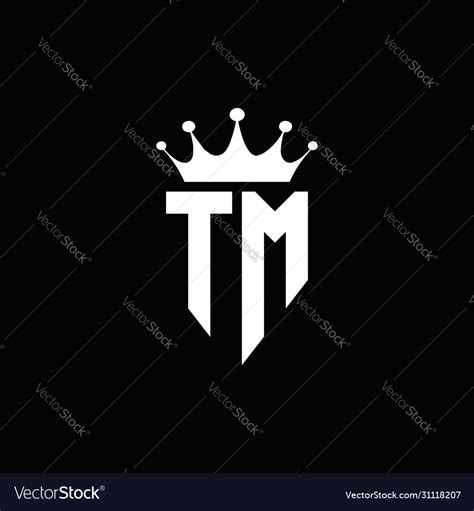 Tm logo monogram emblem style with crown shape Vector Image