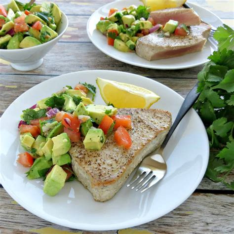 Pan Seared Ahi Tuna Steaks with Avocado Salsa Recipe