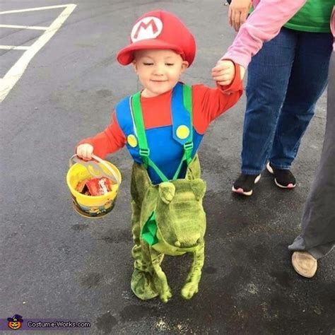 Toddler Mario Riding Yoshi Costume | Easy DIY Costumes