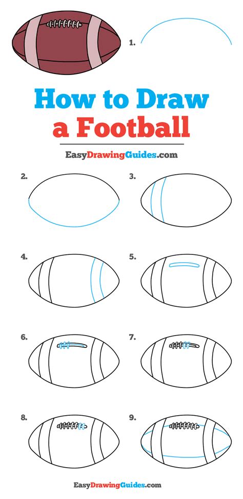 How to Draw a Football - Really Easy Drawing Tutorial | Drawing tutorial easy, Sports drawings ...