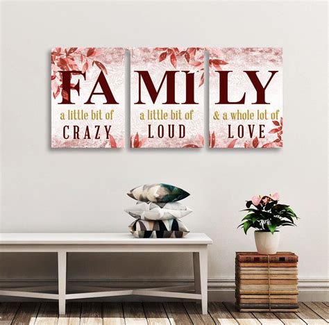 Family Wall Art: Family this is us a little bit of crazy Set of 3 (Woo - Sense Of Art