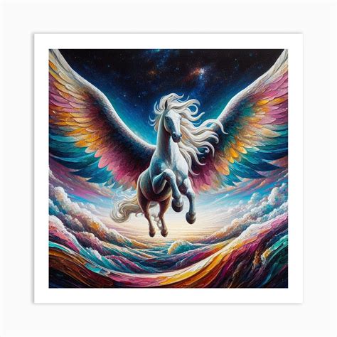 Rainbow Unicorn, Pegasus 1 Art Print by Atelier Kalin - Fy