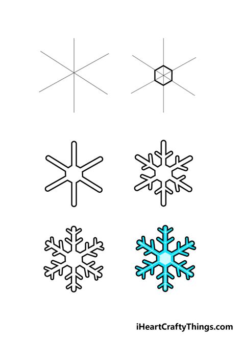 Snowflake Drawing - How To Draw A Snowflake Step By Step!