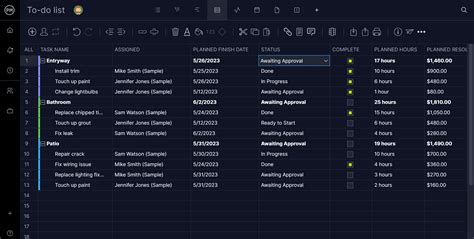 Excel Template List