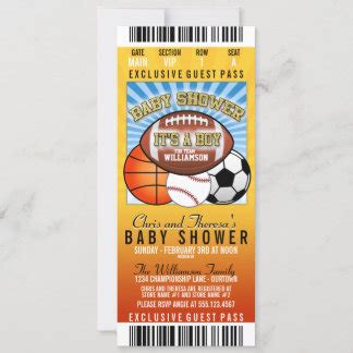 Sports Theme Baby Shower Invitations & Announcements | Zazzle