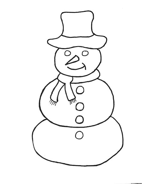 Simple Snowman Christmas Coloring Book Coloring Pages