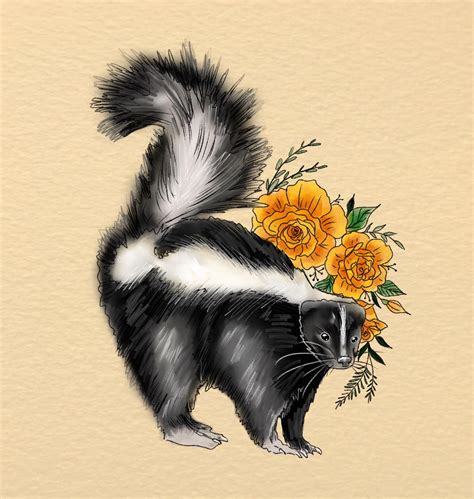 Skunk art I made! : r/Skunks