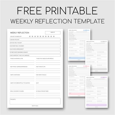 Free Printable Weekly Reflection Template #free #printable #weekly #reflection #template # ...