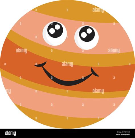 A sketch of a big planet called Jupiter with a smiley vector color drawing or illustration Stock ...