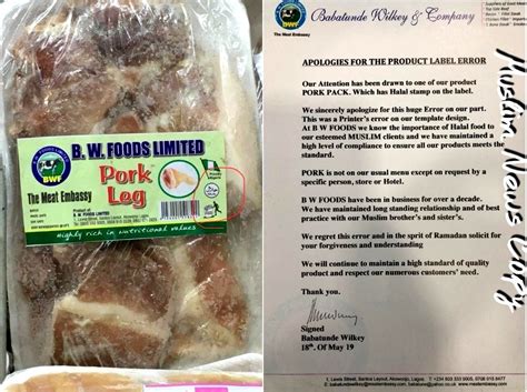 'Halal Pork' company apologises, blames printer error - Muslim News Nigeria