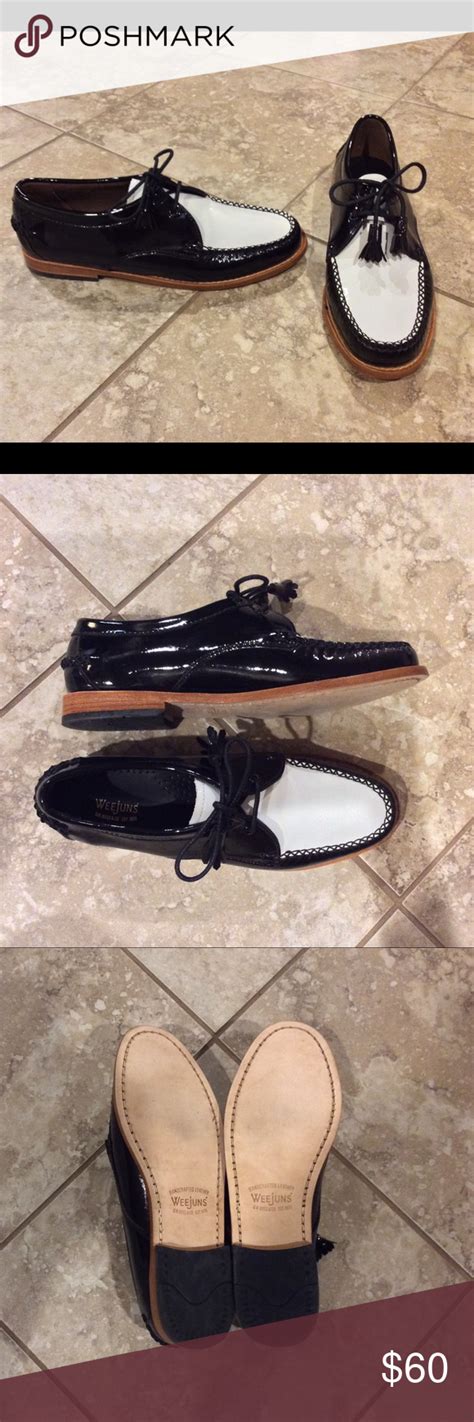 NEW Weejuns women black white leather Oxford shoes | Leather oxford shoes, Leather oxfords ...