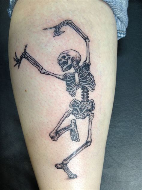 small dancing skeleton tattoo - ohioteendiesinvan