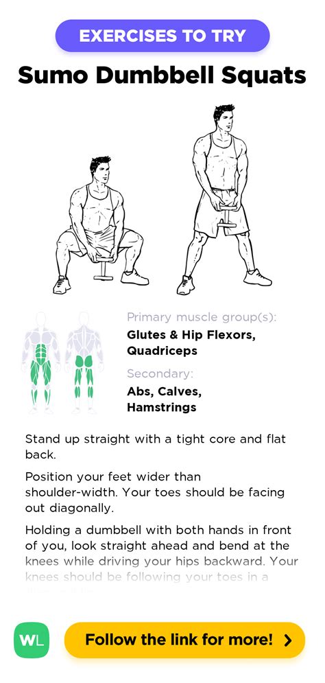 Sumo / Plié Dumbbell Squats – WorkoutLabs Exercise Guide