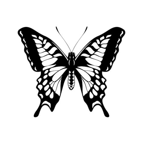 Premium Vector | Black and white butterfly - butterfly silhouette vector