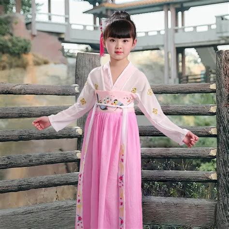 2019 new children chinese traditional hanfu dress girls kids ancient ...