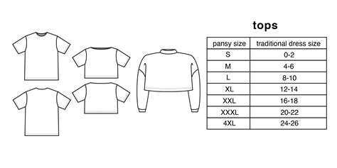 CLOTHING SIZE CHART — PANSY