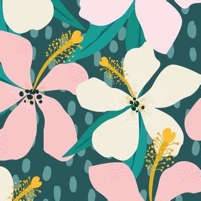 Preppy Flowers Fabric, Wallpaper and Home Decor | Spoonflower