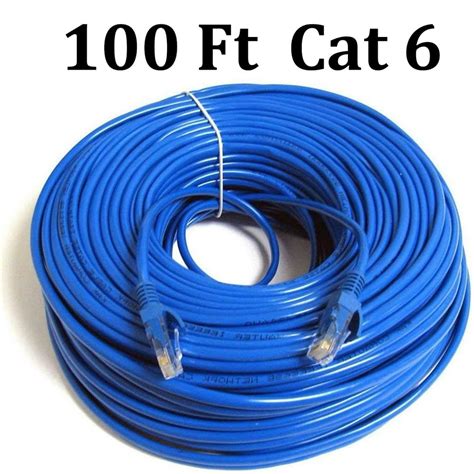 100ft Cat6 Ethernet Cable (Cat6 Cable, Cat 6 Cable) Blue -RJ45 LAN Network Cable 1000Mbps ...