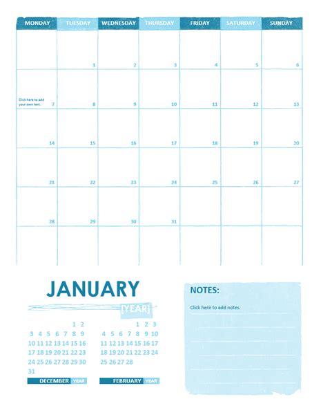 Calendar Template For Office Microsoft Word Templates