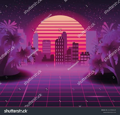 Retro Futuristic Synthwave Retro Wave Style Stock Illustration ...