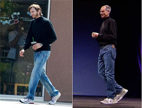 Ashton Kutcher spotted in Steve Job’s signature attire